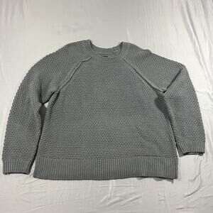 GAP Women’s Knit Sweater Gray Size M Crewneck Textured Cotton Blend